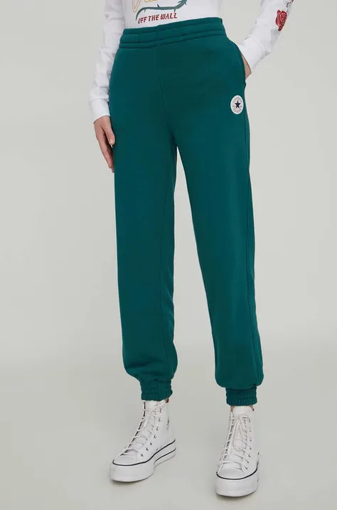 Спортивные штаны Converse цвет зелёный однотонные
