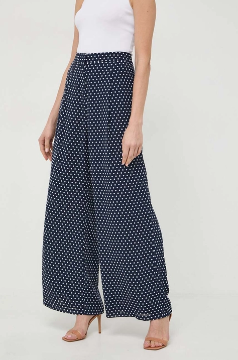 MICHAEL Michael Kors spodnie damskie kolor granatowy proste high waist