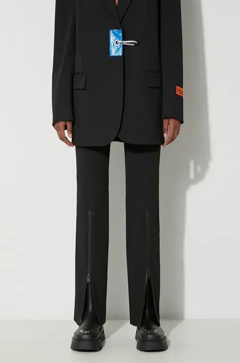 Hlače Heron Preston Gabardine Zip Pants za žene, boja: crna, ravni kroj, visoki struk, HWCO001F23FAB0011000