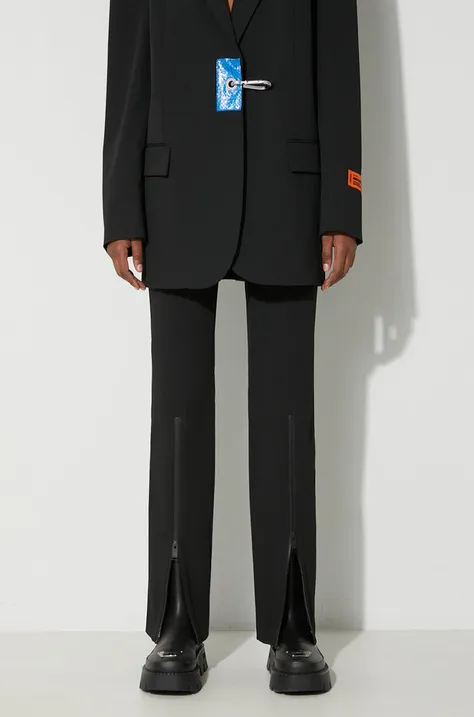 Kalhoty Heron Preston Gabardine Zip Pants dámské, černá barva, jednoduché, high waist, HWCO001F23FAB0011000