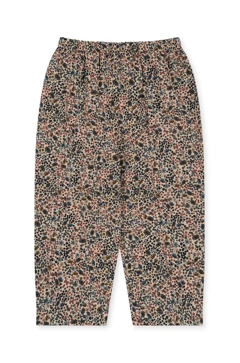 Konges Sløjd spodnie dziecięce kolor beżowy wzorzyste