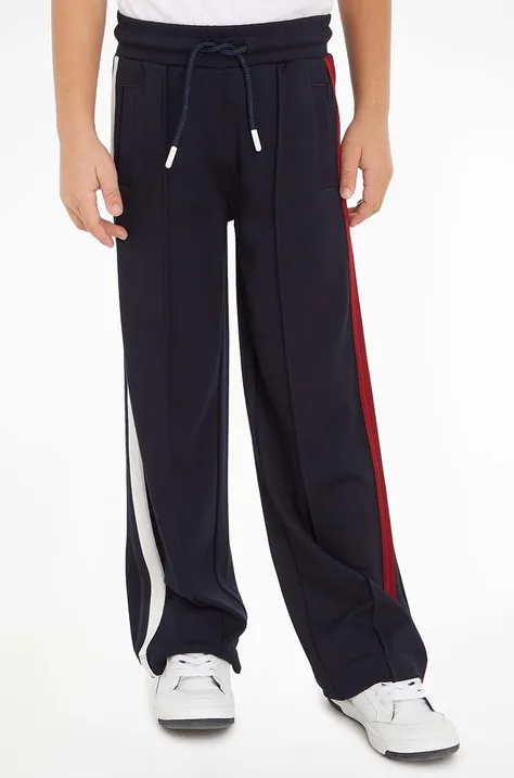 Детски спортен панталон Tommy Hilfiger в тъмносиньо с десен