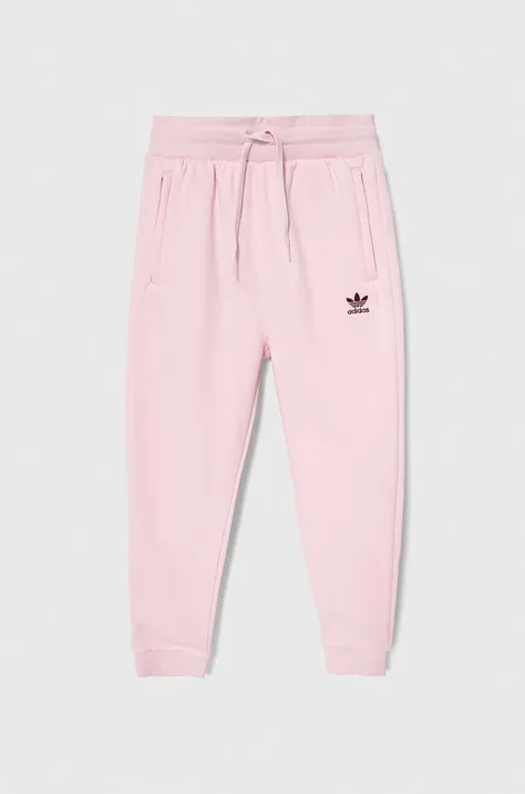 adidas Originals spodnie dresowe dziecięce kolor różowy gładkie