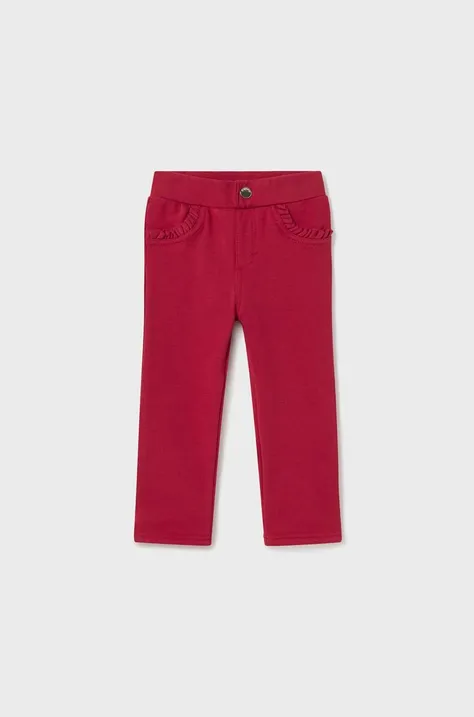 Mayoral pantaloni bebe culoarea rosu, neted