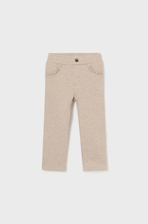 Mayoral pantaloni bebe culoarea bej, neted