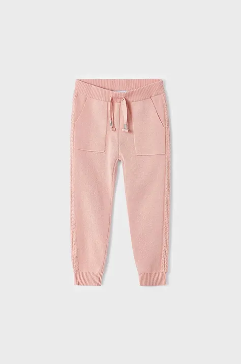 Детские спортивные штаны Mayoral цвет розовый однотонные
