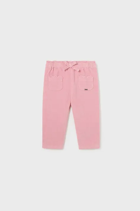Дитячі штани Mayoral колір рожевий однотонні