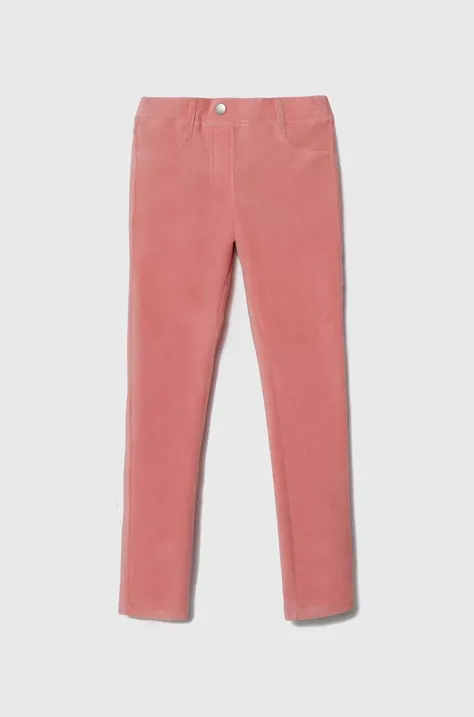 Дитячі штани United Colors of Benetton колір рожевий однотонні