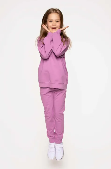 Coccodrillo spodnie dresowe dziecięce kolor fioletowy gładkie