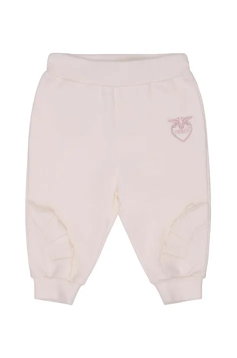 Nohavice pre bábätká Pinko Up béžová farba, s potlačou