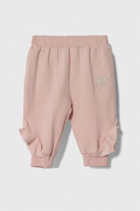 Штани для немовлят Pinko Up колір рожевий з принтом