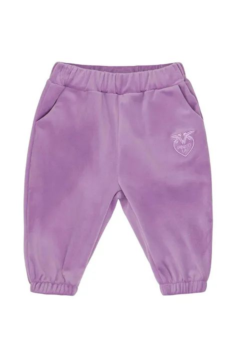 Дитячі спортивні штани Pinko Up колір фіолетовий з аплікацією