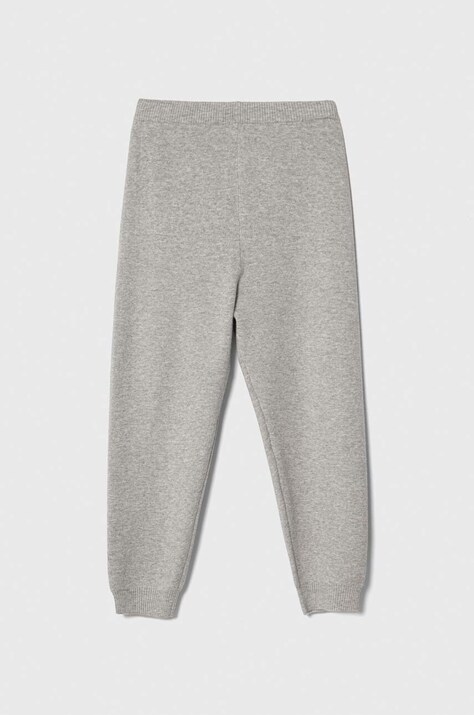 Otroški spodnji del trenirke United Colors of Benetton siva barva