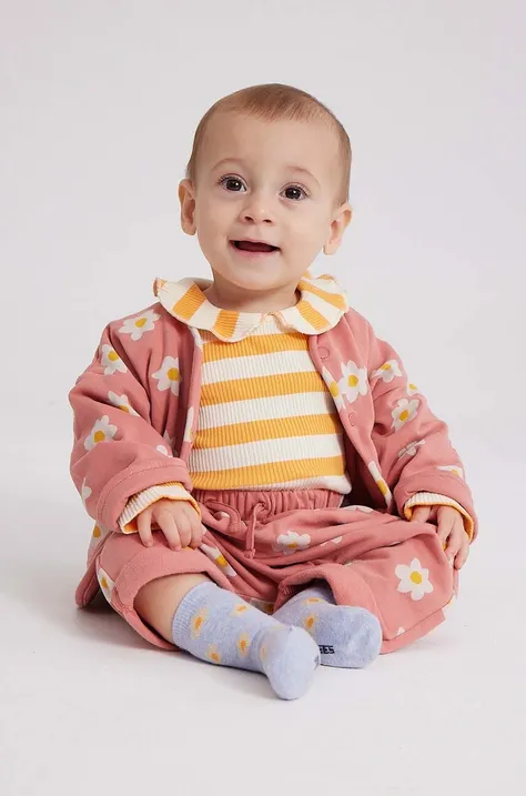 Bobo Choses spodnie dresowe niemowlęce kolor pomarańczowy wzorzyste
