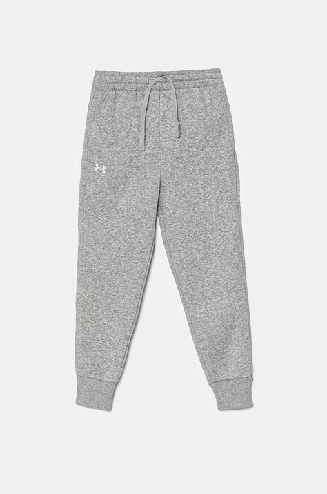 Under Armour pantaloni de trening pentru copii UA Rival Fleece culoarea gri, neted