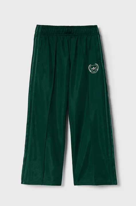 adidas Originals spodnie dresowe dziecięce kolor zielony z aplikacją