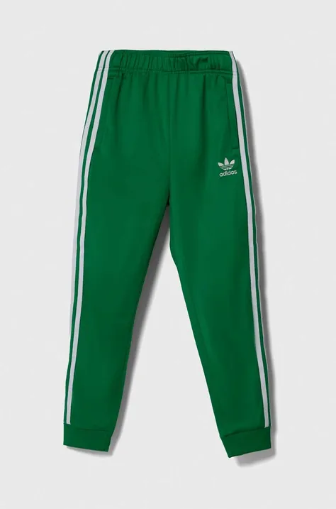 adidas Originals spodnie dresowe dziecięce kolor zielony z aplikacją