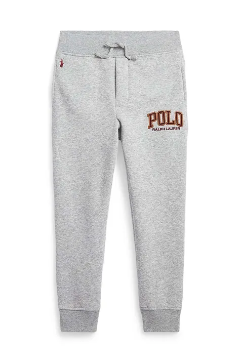 Детские спортивные штаны Polo Ralph Lauren цвет серый с принтом
