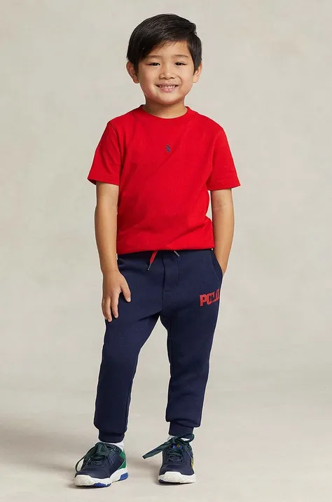 Дитячі спортивні штани Polo Ralph Lauren колір синій візерунок