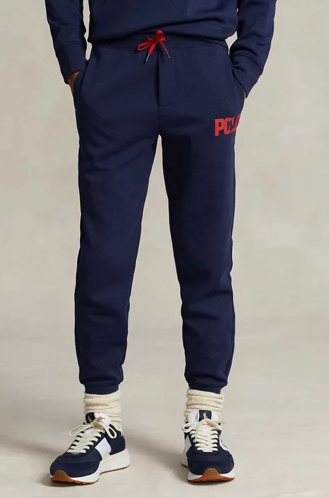 Детские спортивные штаны Polo Ralph Lauren цвет синий с узором