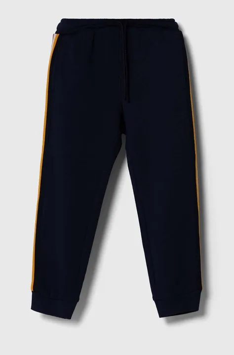 United Colors of Benetton pantaloni de trening din bumbac pentru copii culoarea albastru marin, modelator