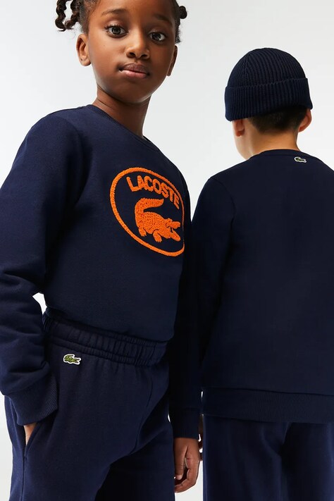 Lacoste spodnie dresowe dziecięce kolor granatowy melanżowe XJ9728