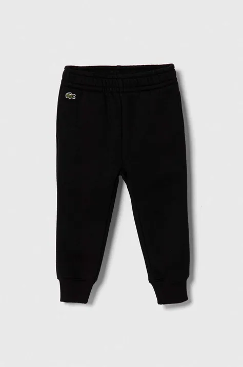 Дитячі спортивні штани Lacoste колір чорний меланж