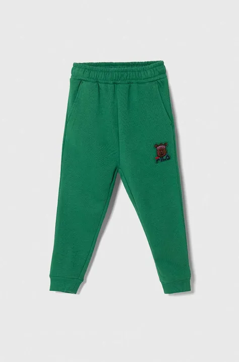 Fila spodnie dresowe dziecięce THALHEIM sweat pants kolor zielony z aplikacją