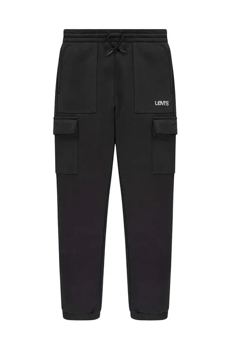 Levi's spodnie dziecięce kolor czarny gładkie