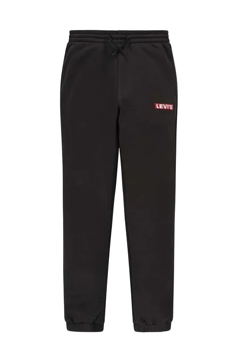 Levi's spodnie dresowe dziecięce kolor czarny gładkie