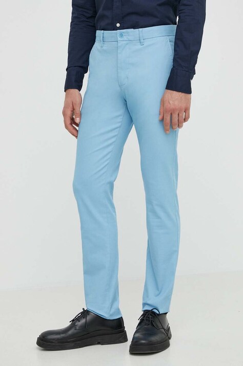 Nohavice Tommy Hilfiger pánske,béžová farba,priliehavé,MW0MW26619
