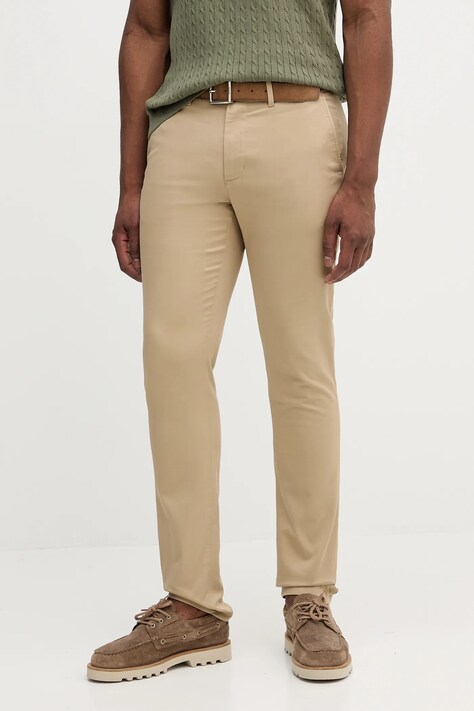 Tommy Hilfiger nadrág bézs, testhezálló, MW0MW26619