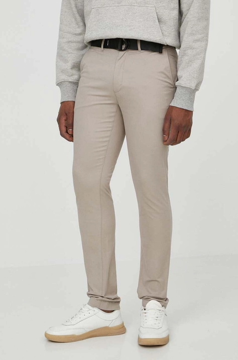 Calvin Klein pantaloni bărbați, culoarea gri, drept K10K110979