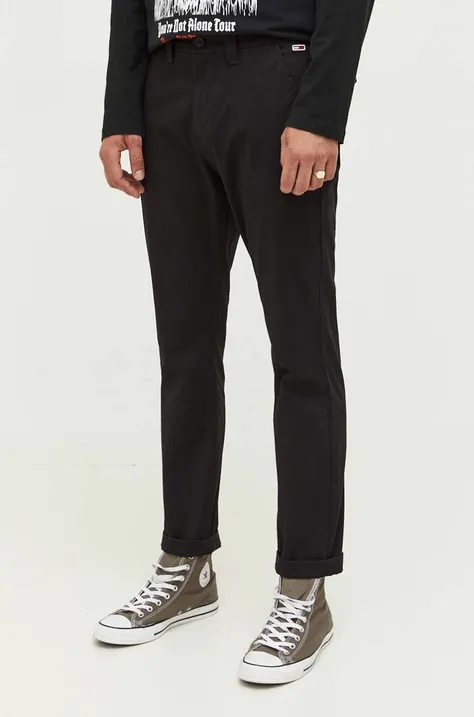 Παντελόνι Tommy Jeans χρώμα: μαύρο
