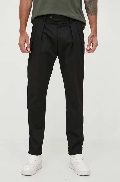 Kalhoty BOSS pánské, černá barva, jednoduché