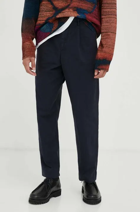 PS Paul Smith pantaloni barbati, culoarea albastru marin, drept