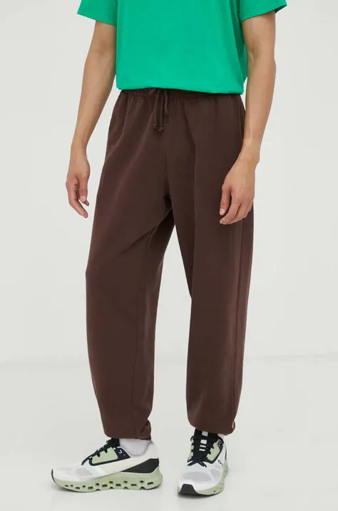 Levi's spodnie dresowe bawełniane kolor brązowy gładkie