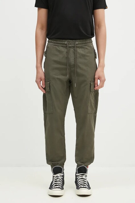 Памучен панталон Alpha Industries в зелено 116201.136