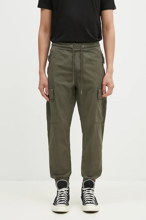 Alpha Industries pantaloni de bumbac culoarea verde 116201.136-GreyBlack