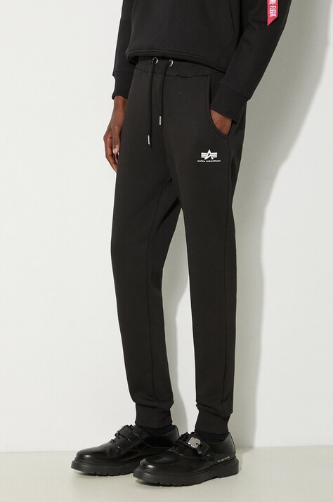 Alpha Industries spodnie dresowe kolor czarny gładkie 116370.03-Black