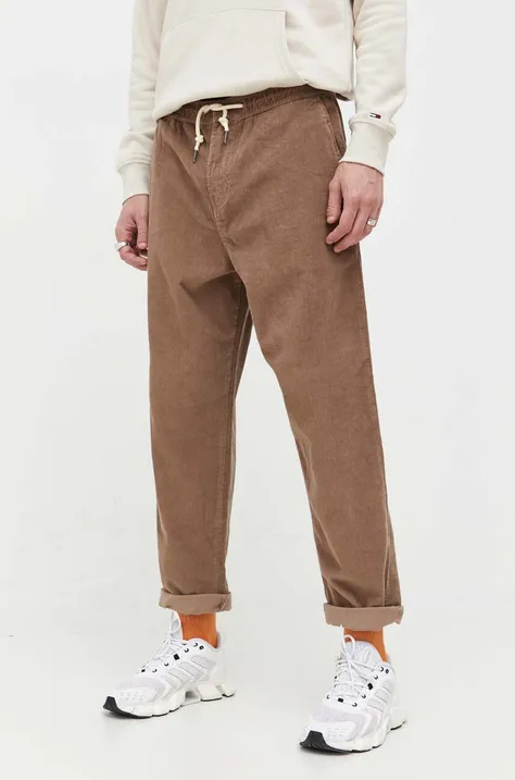 Quiksilver spodnie bawełniane kolor brązowy proste