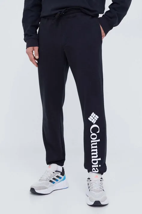Columbia spodnie dresowe kolor czarny z nadrukiem