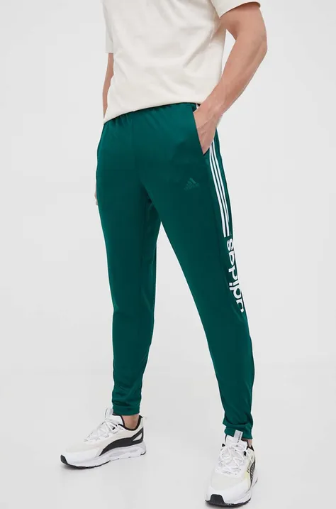 Спортивні штани adidas колір зелений з принтом