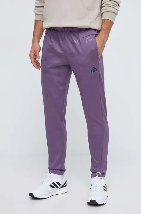 Спортивные штаны adidas цвет фиолетовый с узором