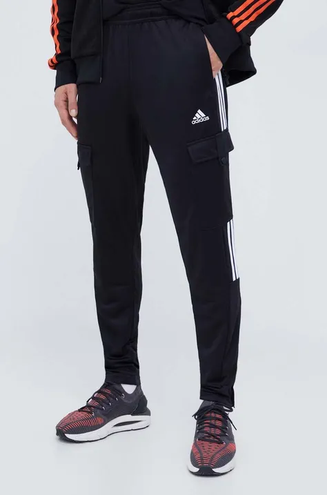 Спортивные штаны adidas цвет чёрный с аппликацией