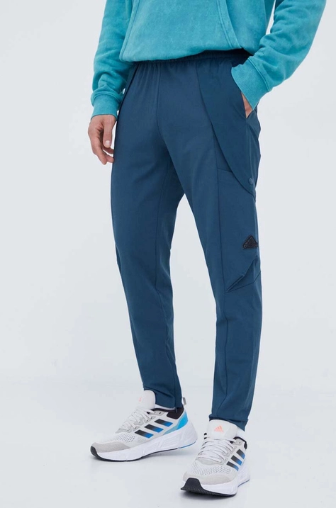 adidas pantaloni barbati, culoarea turcoaz, mulata