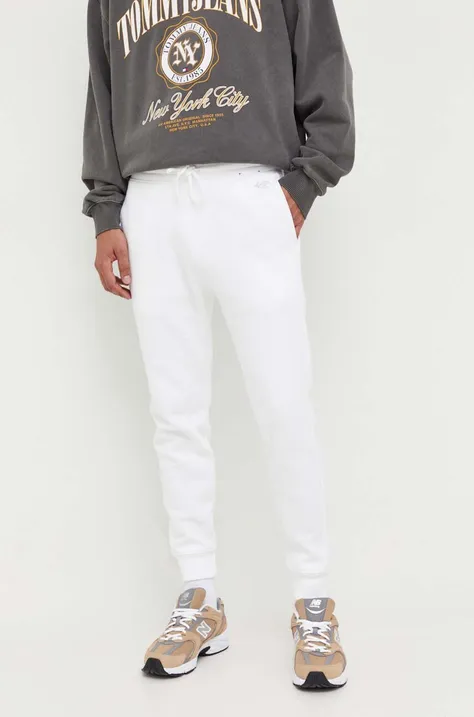 Hollister Co. spodnie dresowe kolor biały gładkie