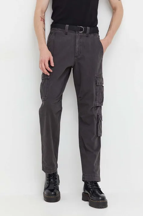 Abercrombie & Fitch spodnie męskie kolor szary w fasonie cargo