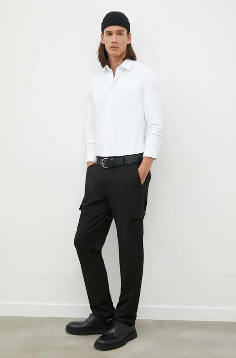 Les Deux spodnie męskie kolor czarny proste