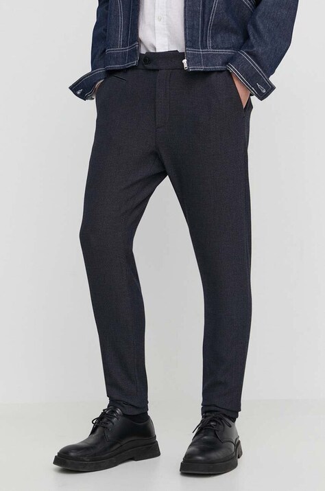 Les Deux pantaloni barbati, culoarea albastru marin, drept